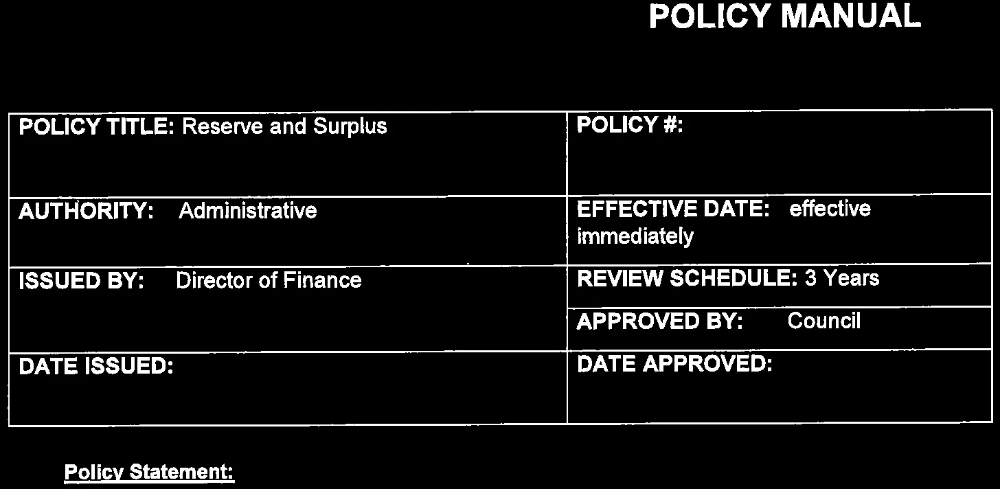 Policy information table