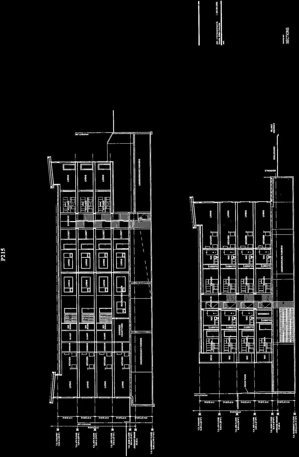 Sheet A4.0 showing cross-sections 1 and 2