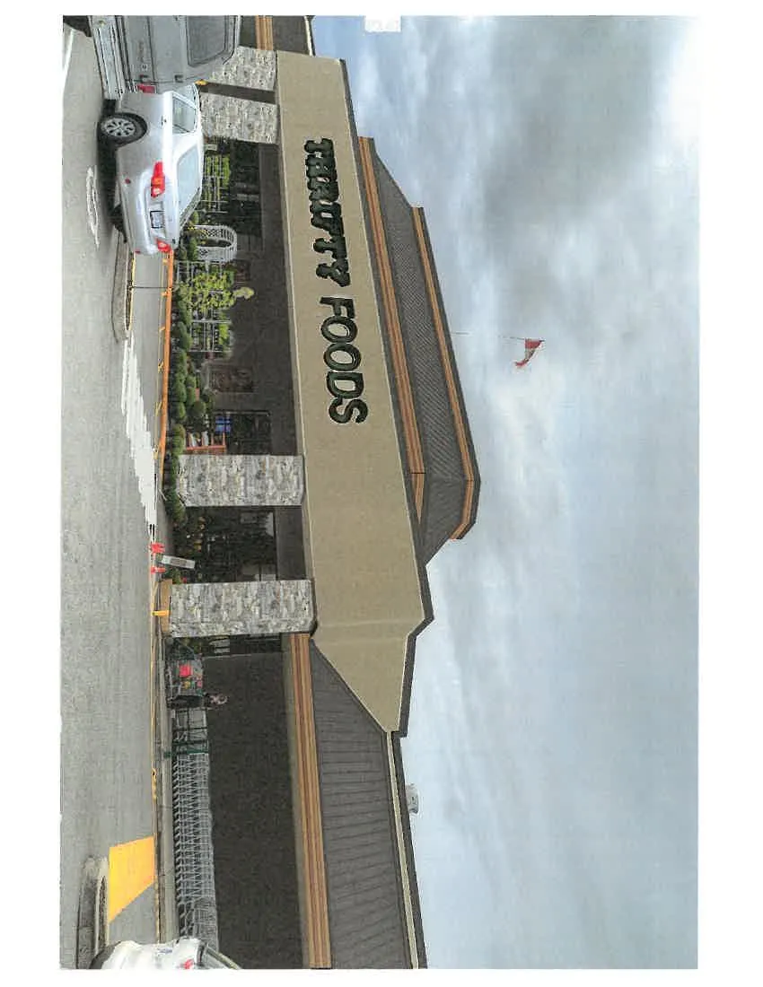 Perspective photograph of Thrifty Foods storefront and entrance