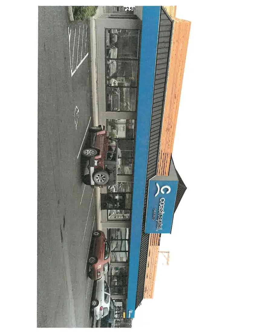 Photograph of Coast Capital Savings building and parking lot
