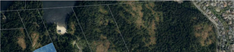 Top-left segment of an aerial context map showing Thetis Lake and surrounding terrain