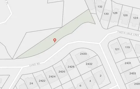 Map of Lund Road area showing location of spear grass concern