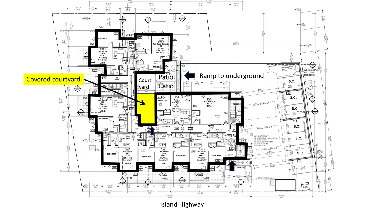 Figure 3. Ground floor plan showing covered courtyard