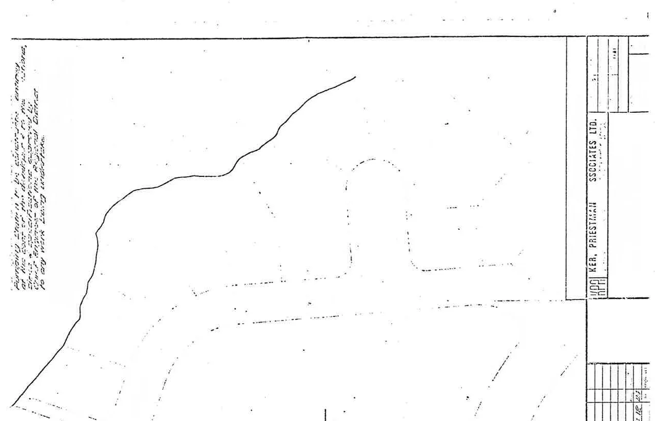 Engineering plan showing the proposed trunk sewer for the Glentana Housing development