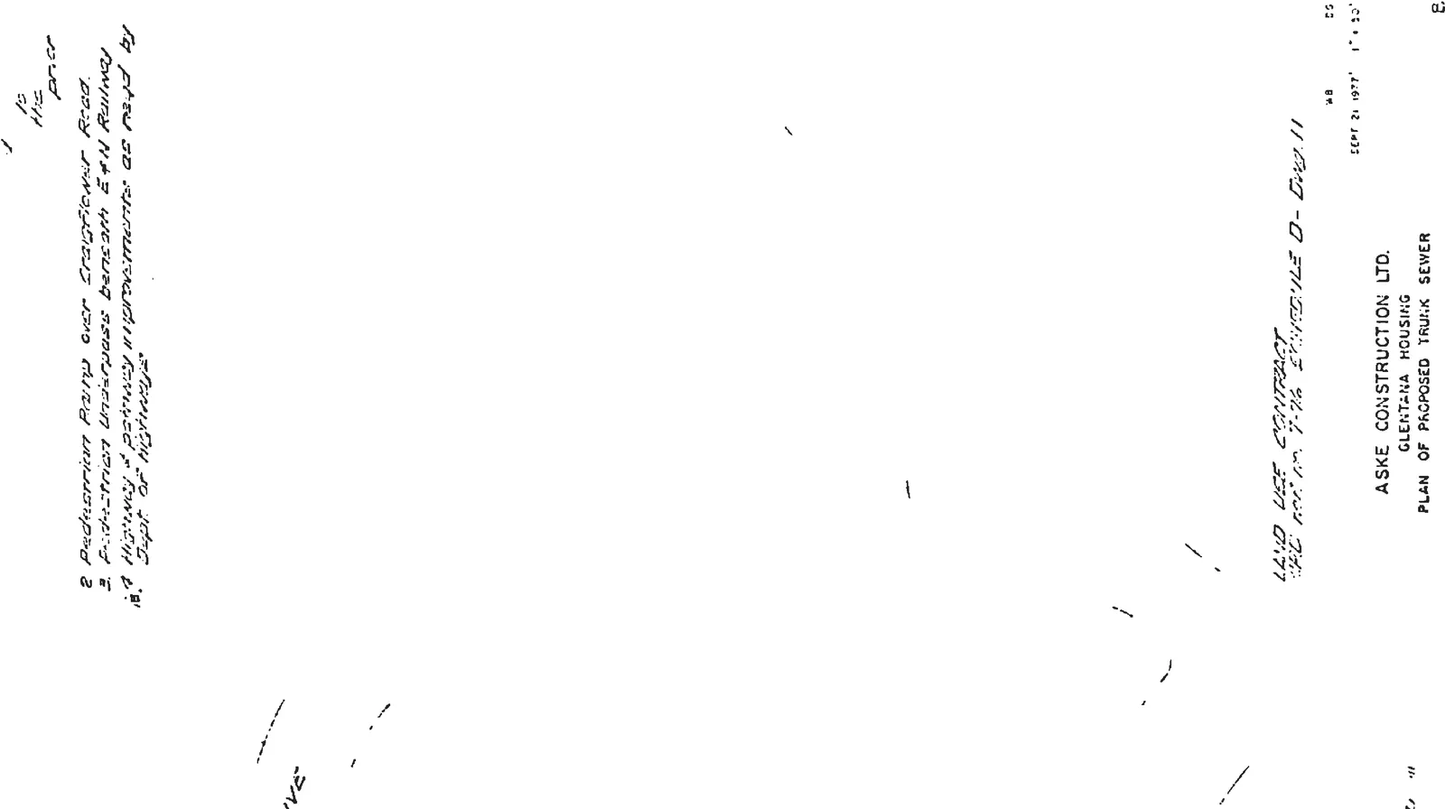 Detail of project notes and the top portion of the title block