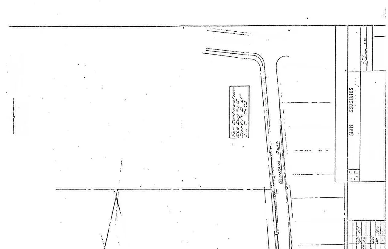 Title block information and eastern portion of the plan showing Glentana Road