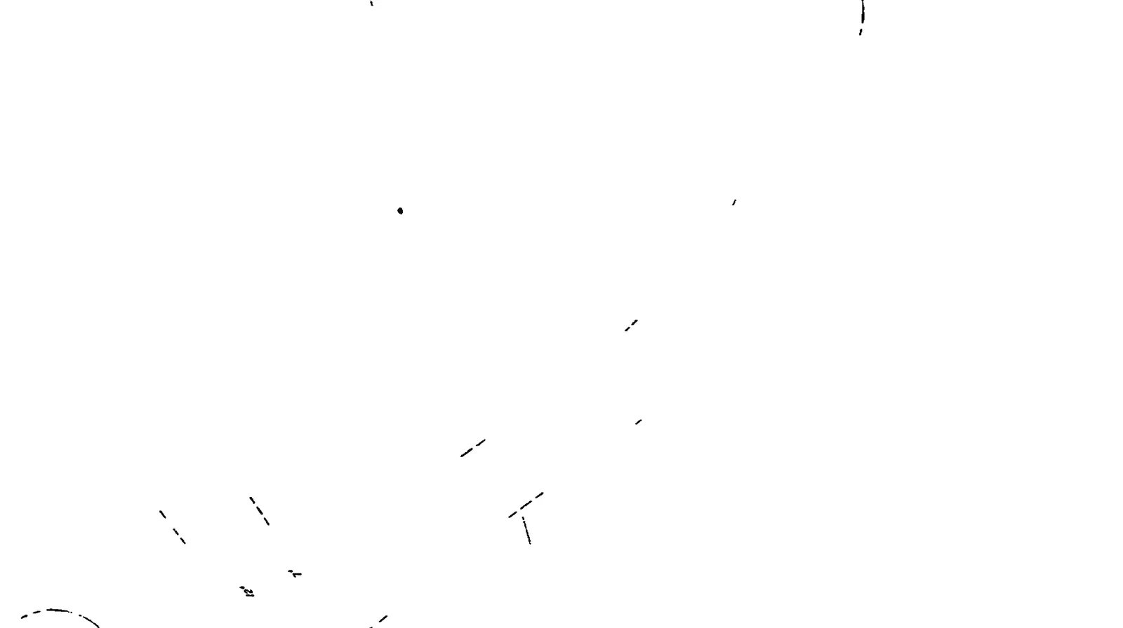 Technical drawing detail showing part of the road alignment and service line markers