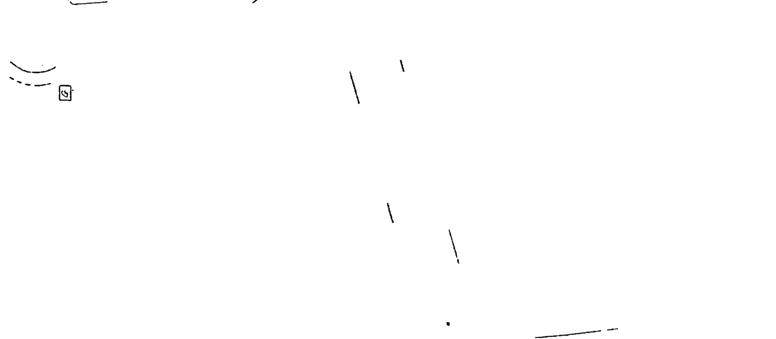 Detail showing a boxed reference symbol 'G' on the plan