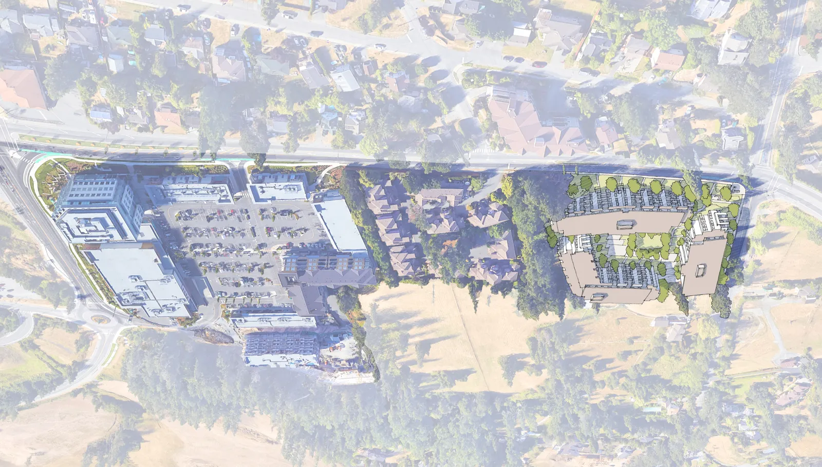 Context Aerial - Overhead photograph highlighting the site context within the surrounding neighborhood
