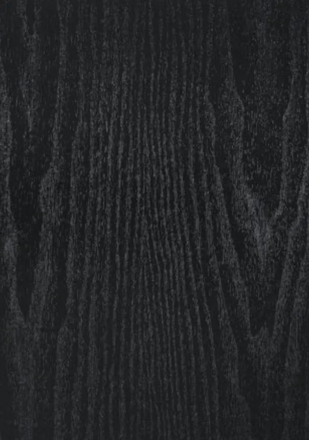 Sample of dark ash wood-look metal cladding