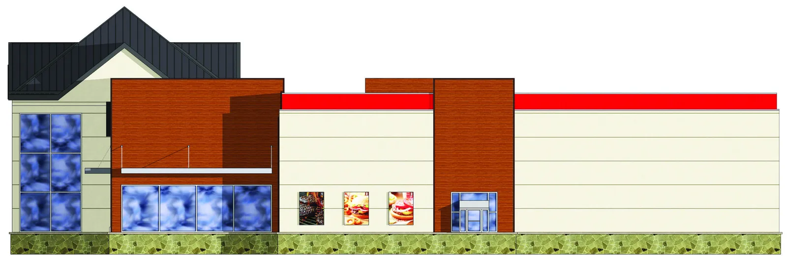 Architectural elevation of the proposed East facade