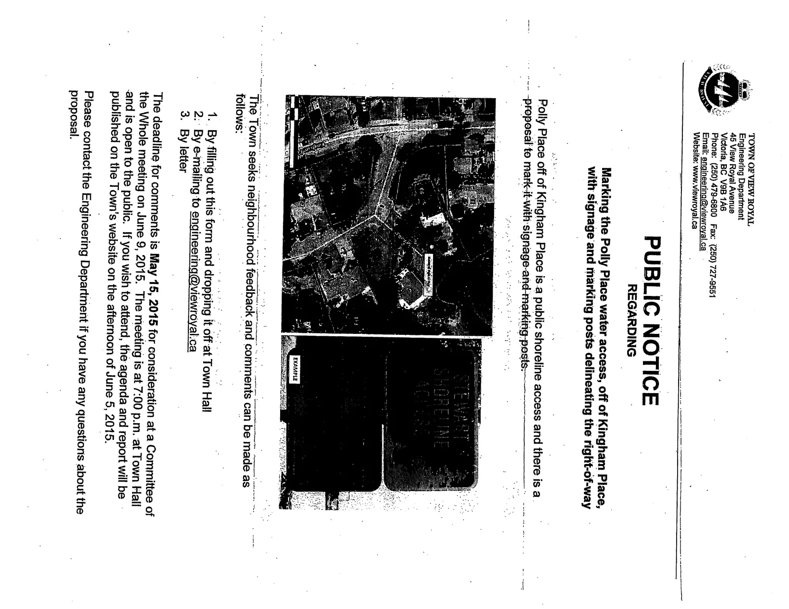 Aerial map showing the Polly Place water access area and surrounding properties