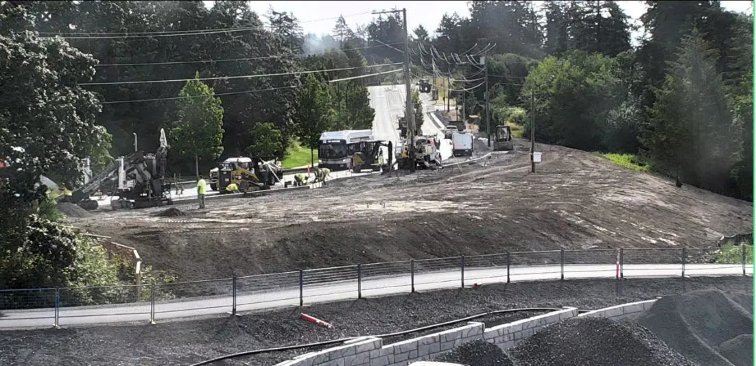 View of site preparation at the future public space on Watkiss Way