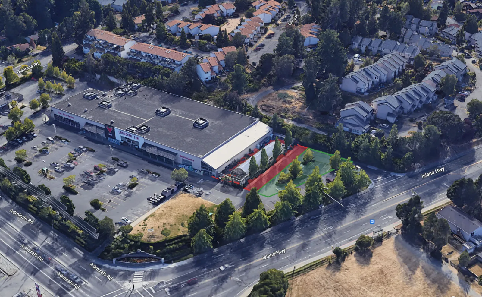 3D aerial rendering showing proposed building additions