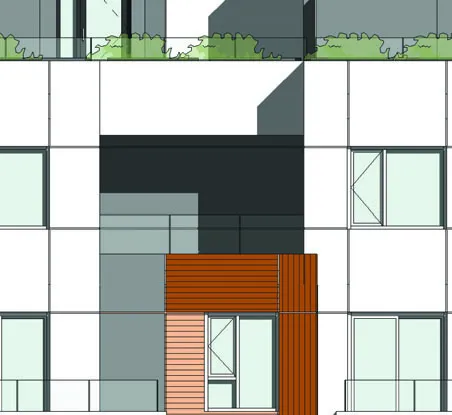 Balcony glazing and railing detail