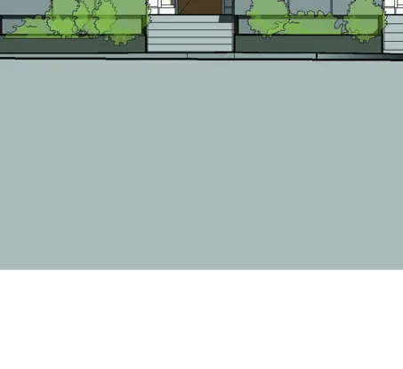 Walkway and landscaping border detail