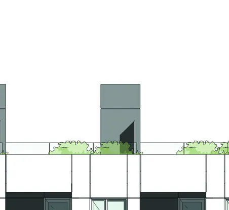 Rooftop equipment screen detail