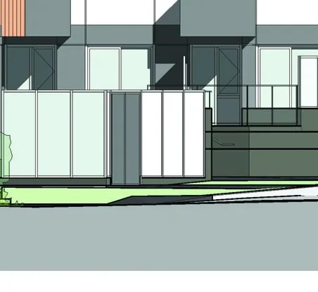 Exterior staircase and handrail detail