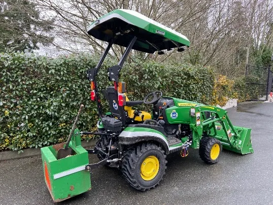 New 2021 John Deere tractor for the Parks Department - rear view