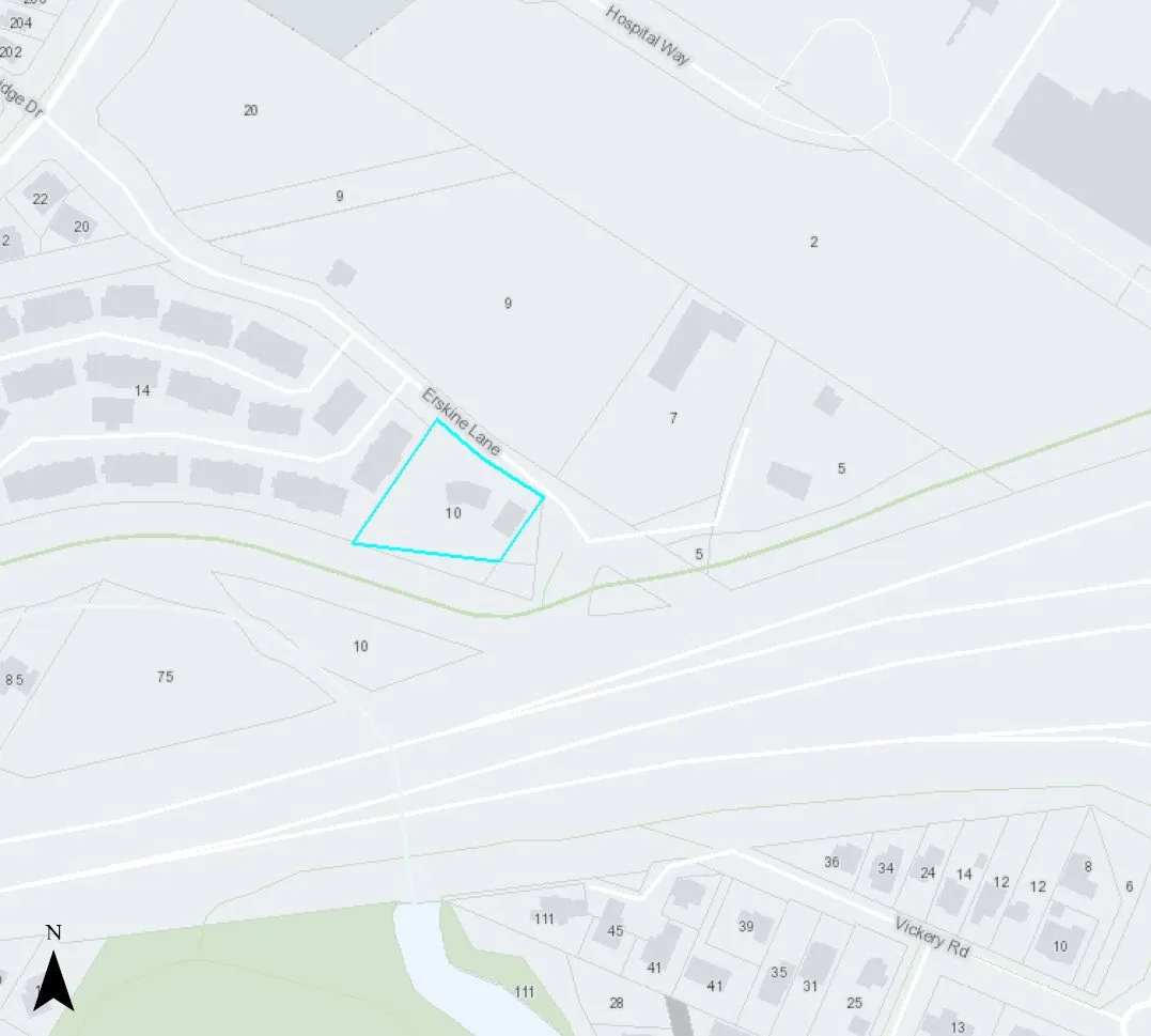 Map showing the location of 10 Erskine Lane