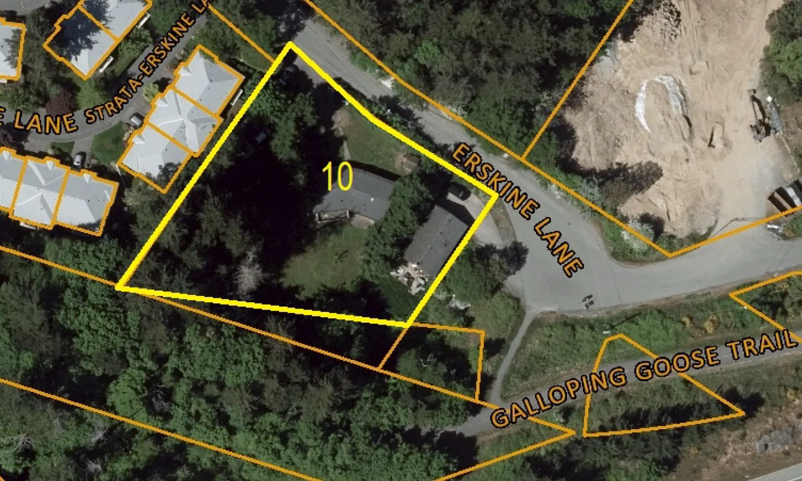 Aerial environment map of the subject property and surrounding area