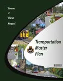 Cover page of the "Town of View Royal Transportation Master Plan" featuring various images of different transportation modes