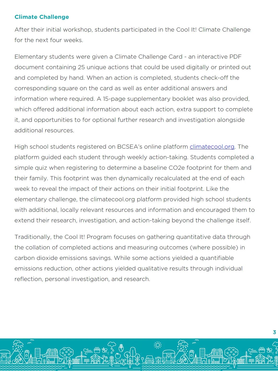 Description of the Climate Challenge component