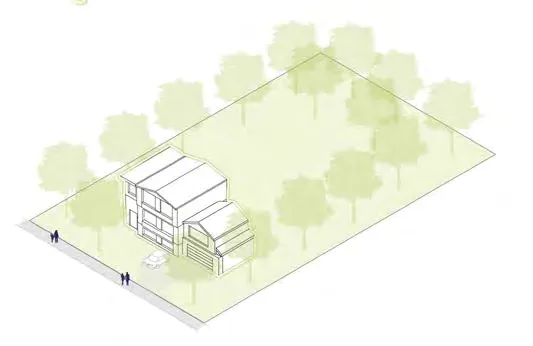 Photo of a 2.5 storey duplex development with ground-floor secondary suites