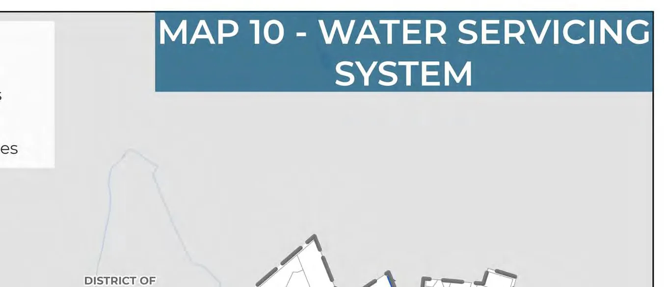 Map of View Royal's sanitary gravity mains, forcemains, and pump stations