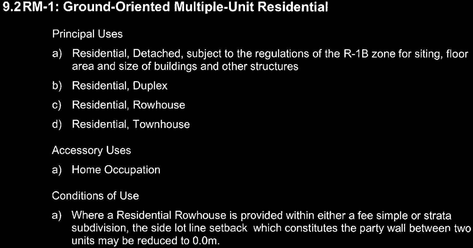 Lot size and width labels for RT-1: Attached Residential
