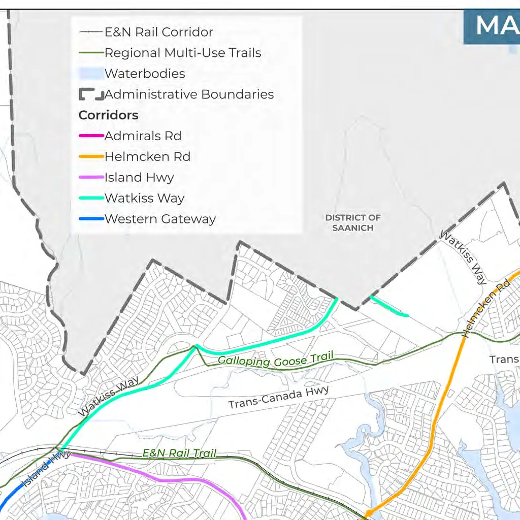 Map 3: Corridors - Inset map of Thetis Lake North.
