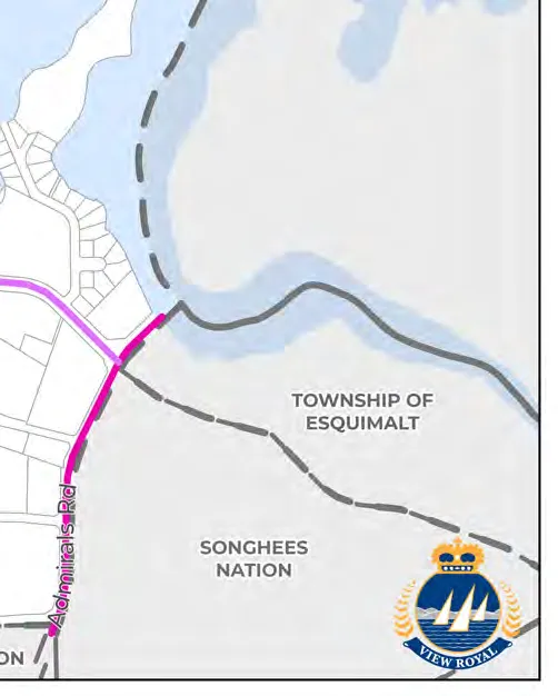 Map 3: Corridors - East side showing Admirals Rd.