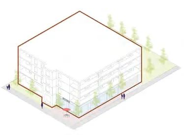 Rendering of future Atkins Mobility Hub