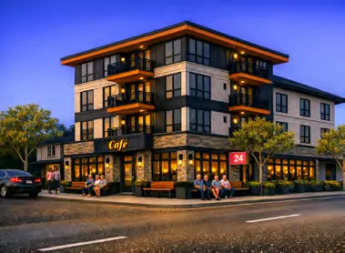 Massing example for a 10-storey mixed-use building