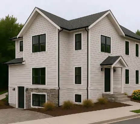 Massing example for 3-storey townhouses and mixed-use structures