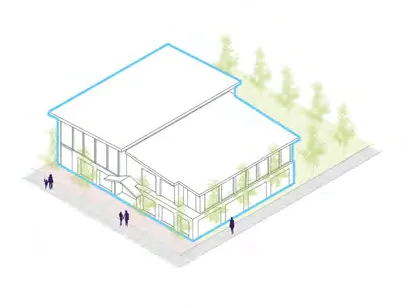 Rendering of a small 3-storey townhome development
