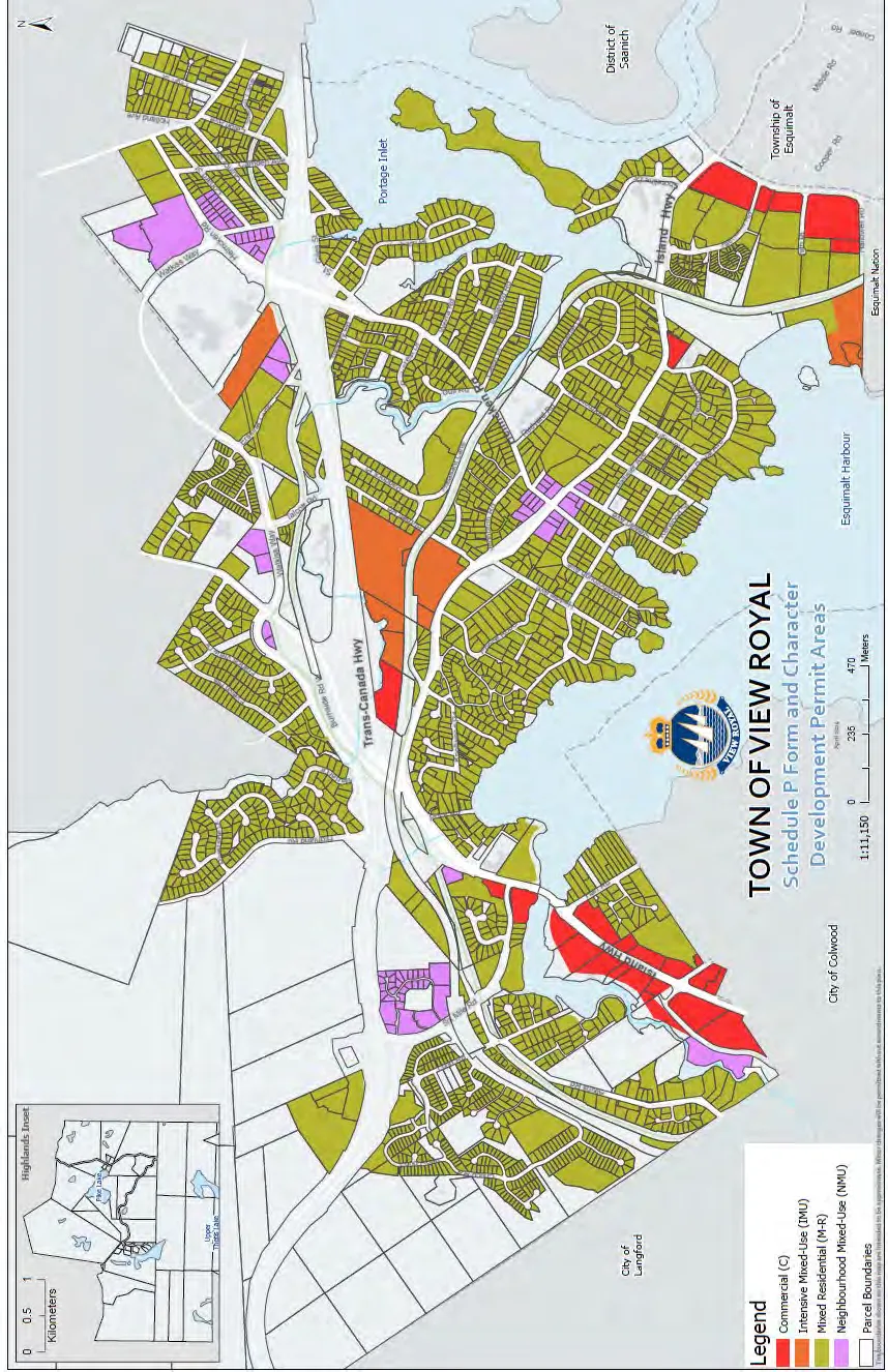 Map of Development Permit Areas including Commercial, Intensive Mixed-Use, and Mixed Residential