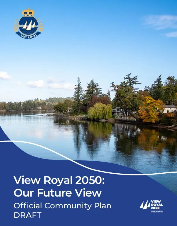 Cover page for the "View Royal 2050: Our Future View" Official Community Plan DRAFT