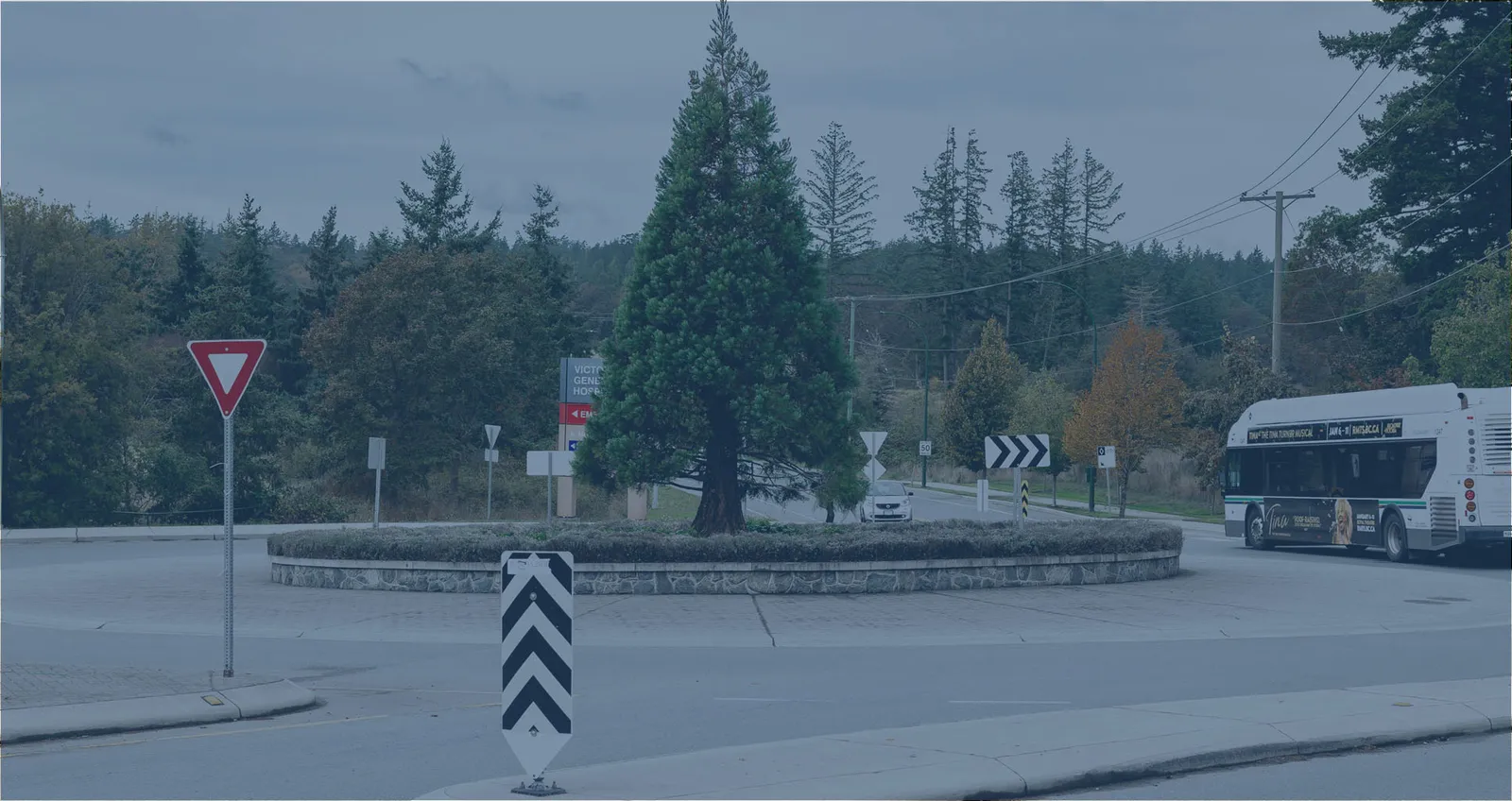 Bus and roundabout on Watkiss Way
