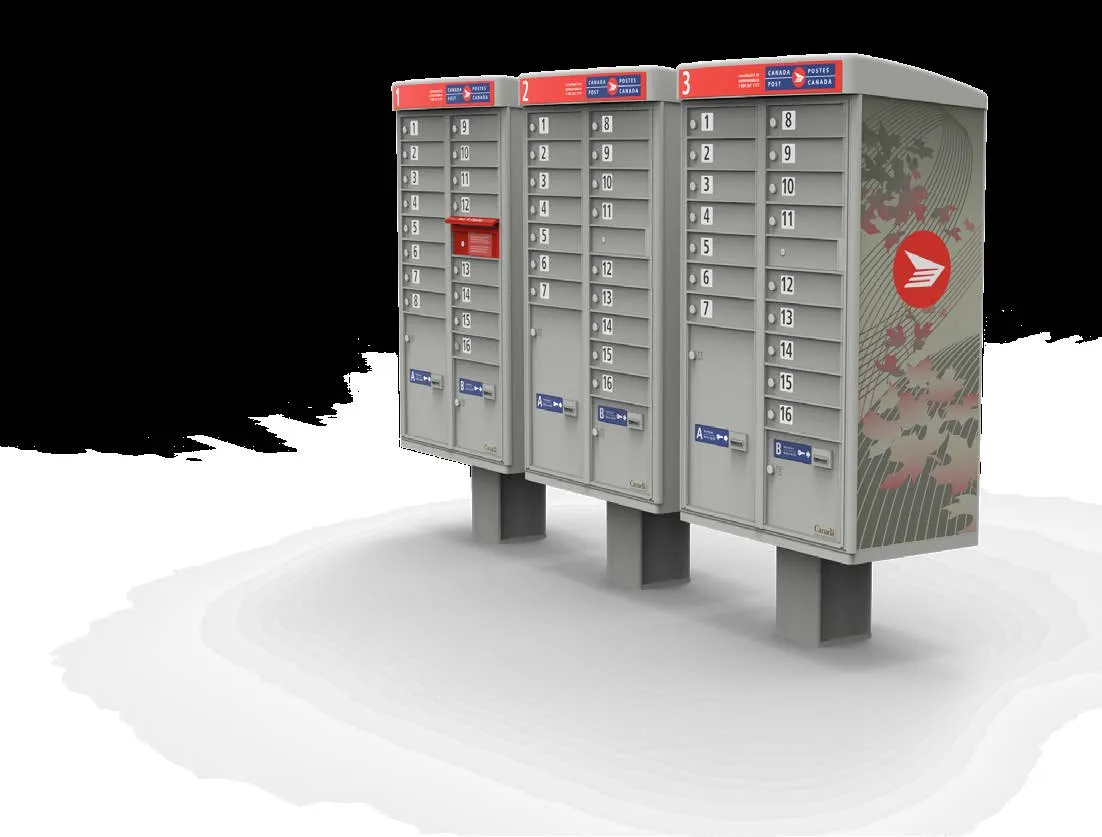 Rendering of three community mailbox modules