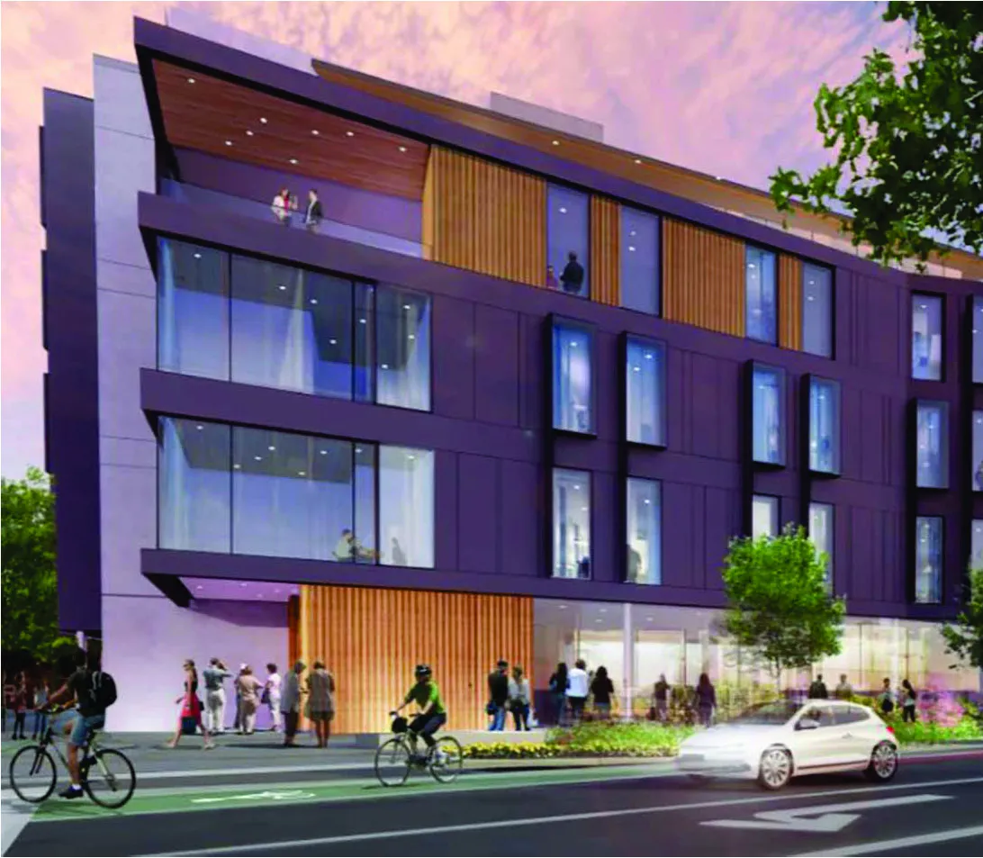 Architectural rendering of the Westshore Innovation + Startup Hub building