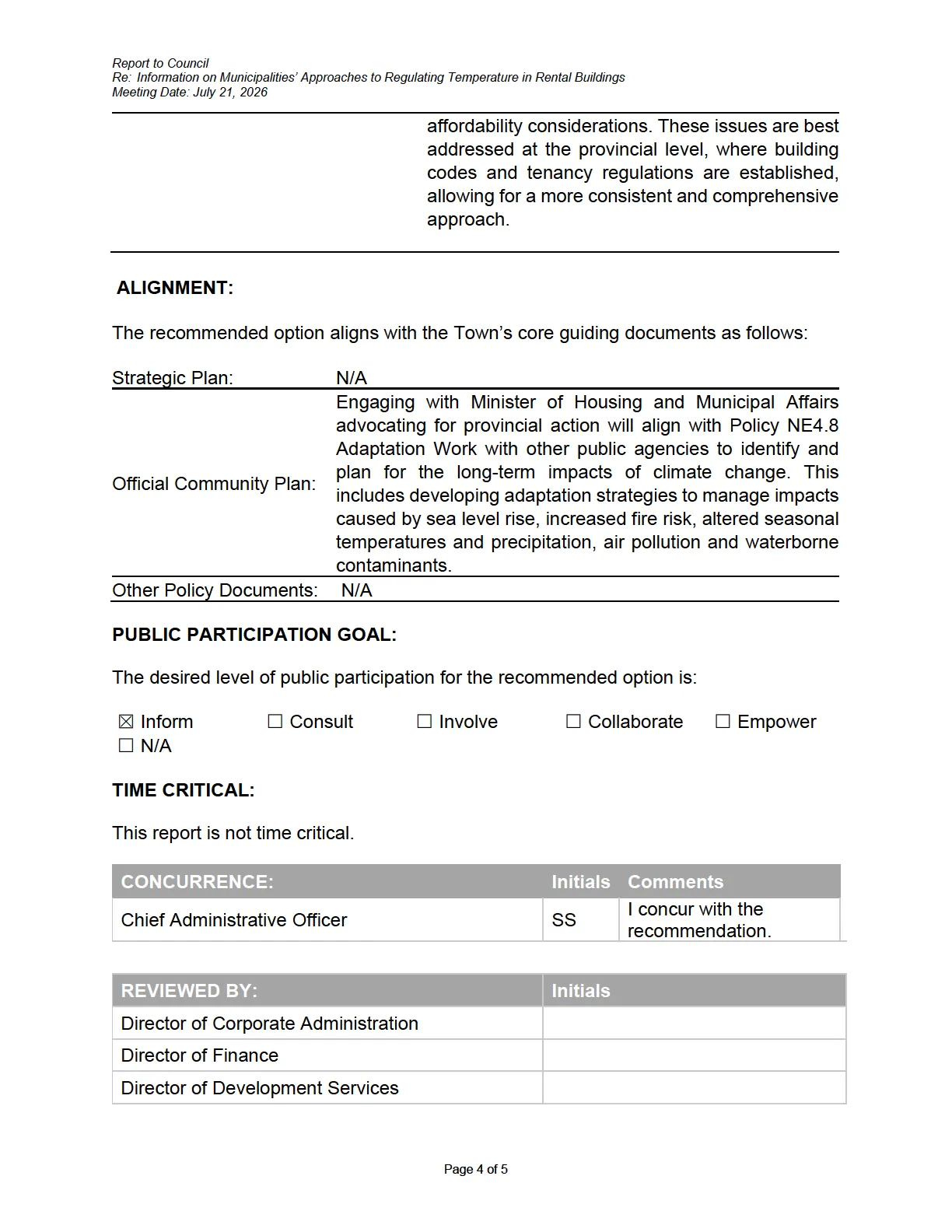 Section on Alignment, Public Participation Goal, and Concurrence