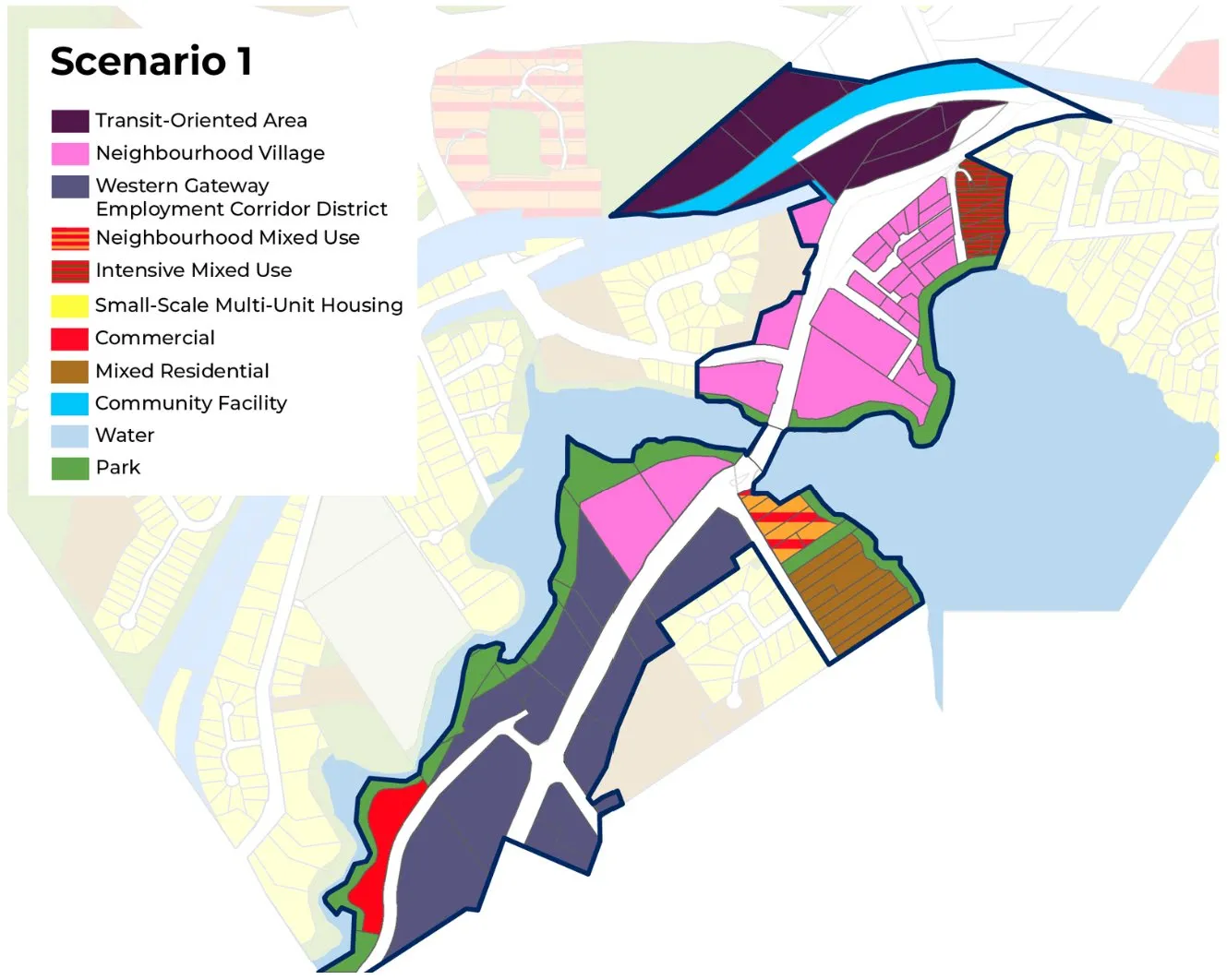 Land use map for Scenario 1: High Growth