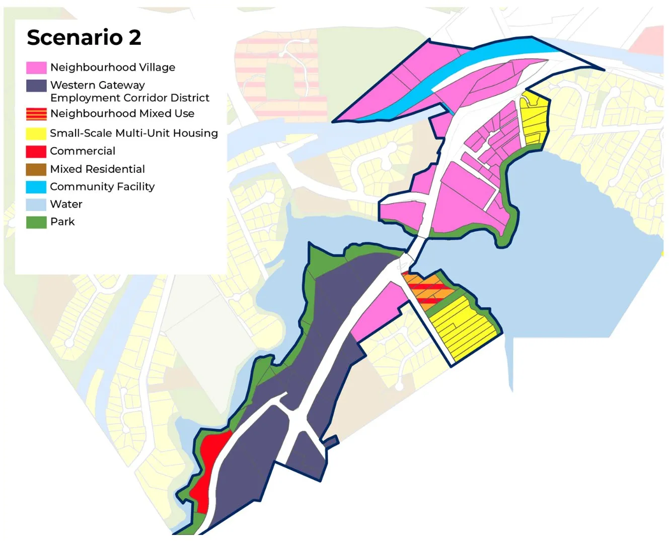 Land use map for Scenario 2: Medium Growth