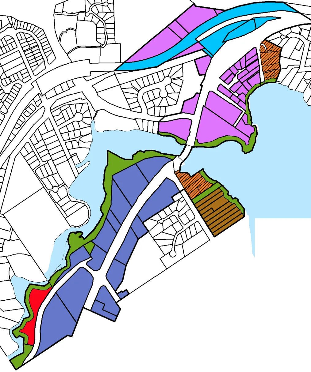 Comparison map illustrating specific land use designation changes between 2011 OCP and the proposed draft