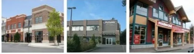 Examples of commercial retail and office buildings