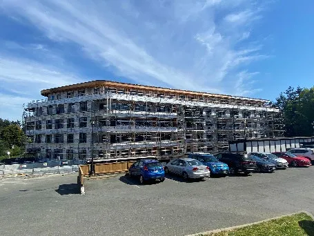 Photograph of the multi-unit residential building under construction at 181 Island Hwy