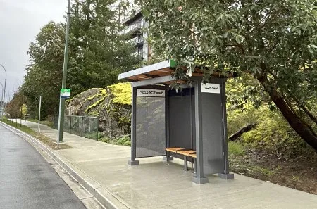 New transit shelter installed on Watkiss Way at Erskine Lane