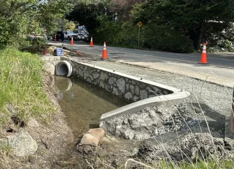 Drainage works as part of the Atkins Road Sidewalk Improvement project