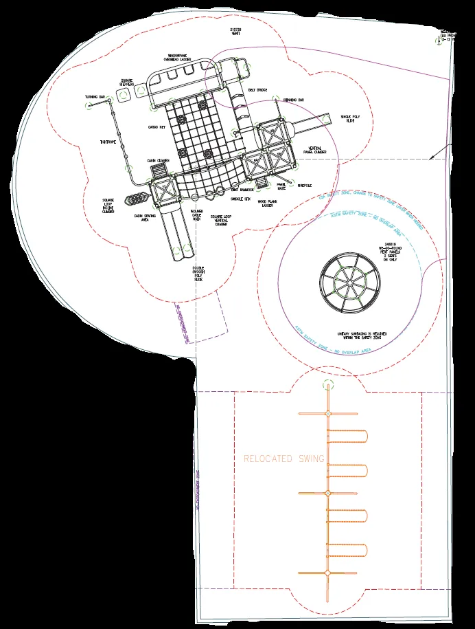 Playground Option #1 Site Plan labeled Figure 3, showing locations for the "Venti" structure, We-Go-Round, and existing swings